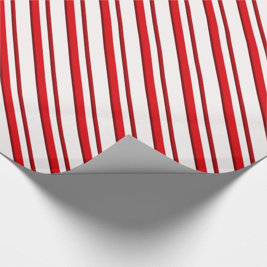 Süßigkeits-Streifen, Pfefferminzrot u. Weiß Geschenkpapier (Ecke)