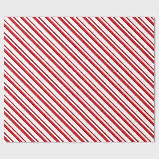 Süßigkeits-Streifen, Pfefferminzrot u. Weiß Geschenkpapier (Flach)