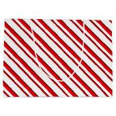 Süßigkeits-Streifen, Pfefferminzrot u. Weiß Große Geschenktüte (Rückseite)