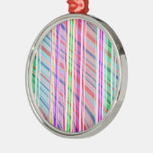 Süßigkeits-Streifen Silbernes Ornament (Links)