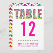 Süßigkeits-Thema TISCHNUMMER-KARTE Einladung (Vorne/Hinten)