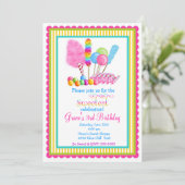 Süßigkeits-Zirkus-Einladungen Einladung (Stehend Vorderseite)