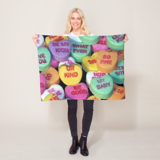 Süßigkeitsherzen des Valentinsgrußes Fleecedecke (Beispiel)