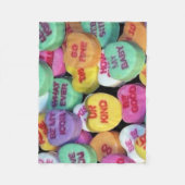 Süßigkeitsherzen des Valentinsgrußes Fleecedecke (Vorderseite)