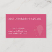 Süßigkeitskarte Visitenkarte (Rückseite)