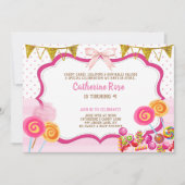 Süßigkeitsland Geburtstags-Party Einladung (Vorderseite)