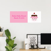 Süßigkeitslippe Cupcake Pink/White Custom Banner Poster (Heimbüro)