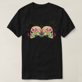 Süßigkeitsschädel, mit Blumen, Mandalaart (Version T-Shirt