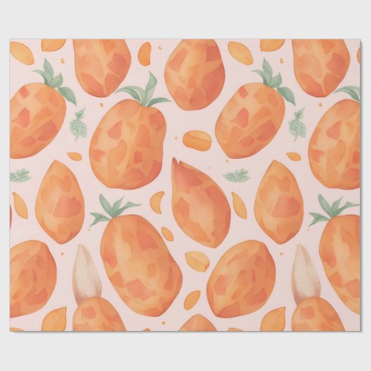 Süßkartoffel Wasserfarbenes Muster Geschenkpapier (Flach)