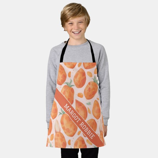 Süßkartoffel Wasserfarbenes Muster Schürze (Getragen)