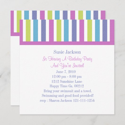 Süßkartoffeln Briefmarke Einladung (Vorne/Hinten)