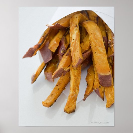 Süßkartoffeln in Papiertüten, nah, Poster (Vorne)