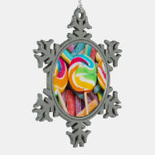 Süßkartoffeln Schneeflocken Zinn-Ornament (Links)