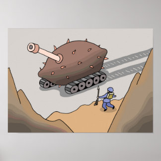 Süßkartoffelpanzer marschieren vorwärts. poster