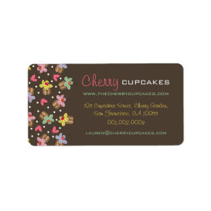 Süßkirsche Cupcakes Süßwarengebäck Niedlich Adressaufkleber