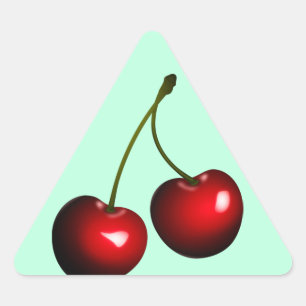 Süßkirschen Dreieckiger Aufkleber