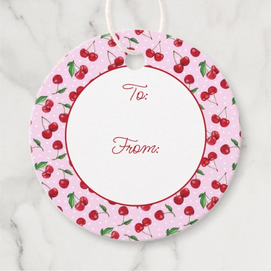 Süßkirschen, frisch geschenkanhänger (Vorderseite)