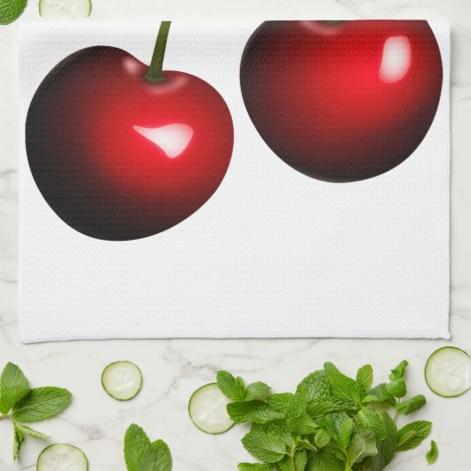 Süßkirschen Geschirrtuch (Gefaltet)