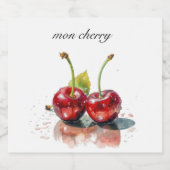 Süßkirschen in Wasserfarbe, nach Maß Alkoholflaschenetikett (Einzelnes Label)