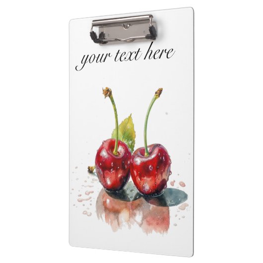 Süßkirschen in Wasserfarbe, nach Maß Klemmbrett (Links)