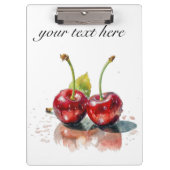 Süßkirschen in Wasserfarbe, nach Maß Klemmbrett (Vorderseite)