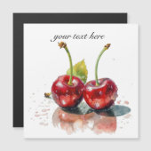 Süßkirschen in Wasserfarbe, nach Maß Magnetkarte (Vorne/Hinten)