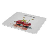 Süßkirschen in Wasserfarbe, nach Maß Schneidebrett (Ecke)