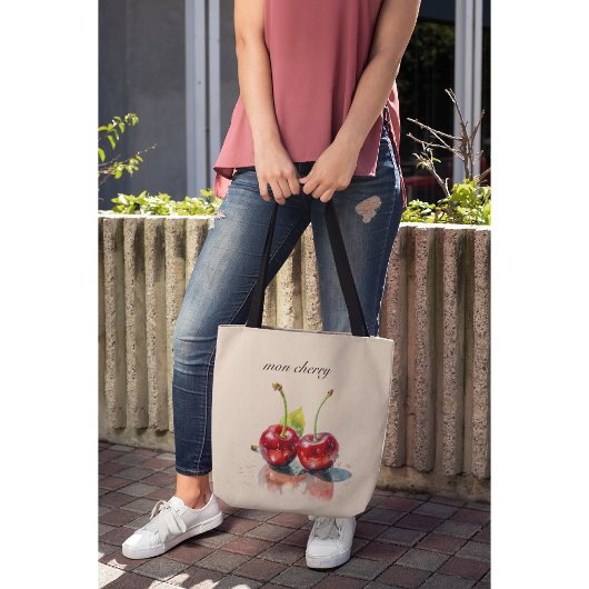 Süßkirschen in Wasserfarbe, nach Maß Tragetasche