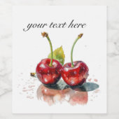 Süßkirschen in Wasserfarbe, nach Maß Weinetikett (Einzelnes Label)