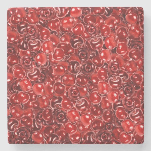 Süßkirschen Steinuntersetzer (Vorderseite)