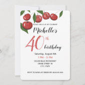 Süßkirschen Wasserfarben Handlackiert Einladung (Vorderseite)