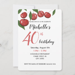 Süßkirschen Wasserfarben Handlackiert Einladung