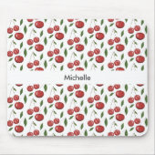 Süßkirschen Wasserfarben-Illustration Monogrammier Mousepad (Vorne)