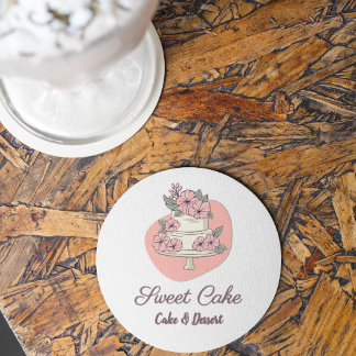 Süßkuchen Bäckerei Kuchen & Dessert Logo Runder Pappuntersetzer