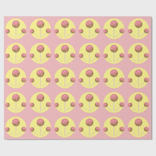 Süßkuchen Pop Valentines Pink Wrapping Paper Geschenkpapier (Flach)