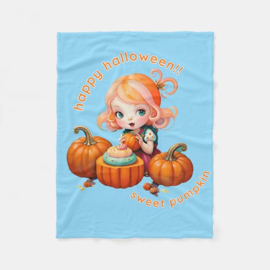 Süßkürbis Fleecedecke (Vorderseite)