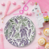 Süßlila und Salbei Wasserfarbe Pappteller (Party)