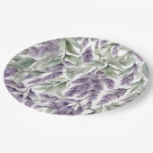 Süßlila und Salbei Wasserfarbe Pappteller (Schrägansicht)