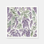 Süßlila und Salbei Wasserfarbe Serviette (Vorderseite)