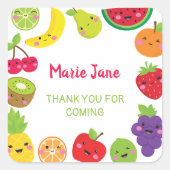 Süßobst Quadratischer Aufkleber (Vorderseite)