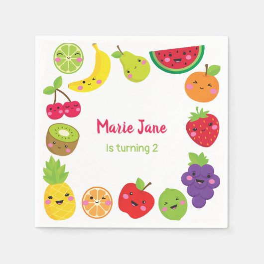 Süßobst Serviette (Vorderseite)