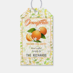 Süßorange Orangecello Frucht danken Ihnen Geschenkanhänger