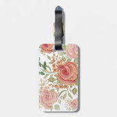 Süßorangefarbene Rose Mit Monogramm Gepäckanhänger (Rückseite vertikal)