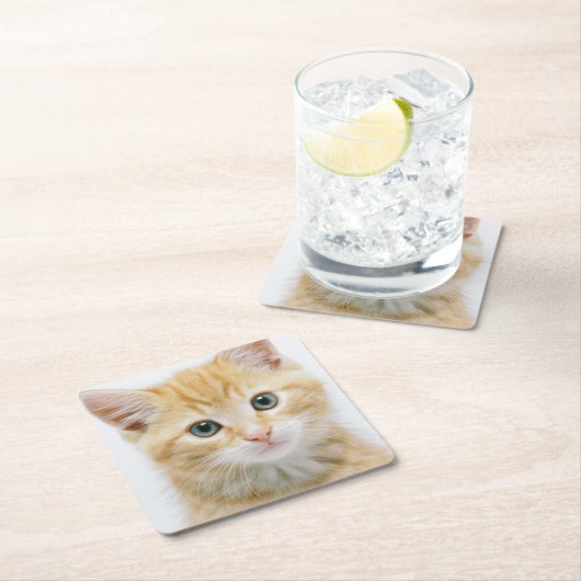 SüßorangeTabby Rechteckiger Pappuntersetzer (Vor Ort)