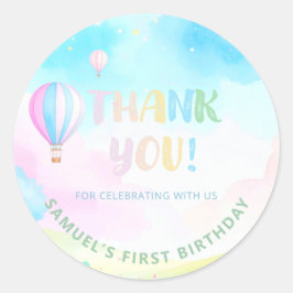 Süßpastel onederland 1. Geburtstag Gefallen Runder Aufkleber