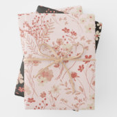 Süßpastel Pfirsichcreme Rustikale Blume Geschenkpapier Set (Beispiel)