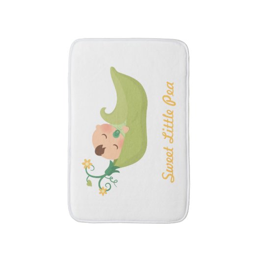 Süßpea in einem Pod Baby Boy Kinderzimmer Zimmerde Badematte (Vorderseite Vertikal)