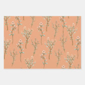 Süßpeachy Blumenwrapping Paper Blatt Set 3 (Vorderseite 2)