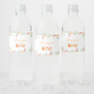 Süßpfirsich 1st Birthday Water Flasche Labels Wasserflaschenetikett