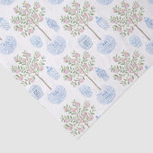 Süßpfirsich Wasserfarbe Tree Blauer Weiße Ingwer J Seidenpapier (Detail)